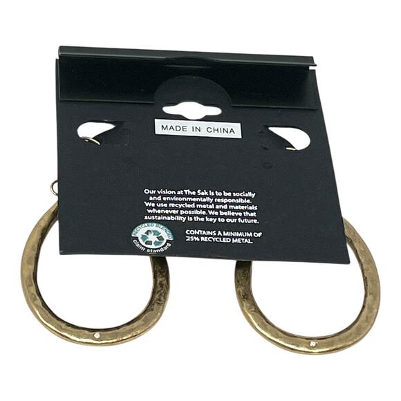 The Sak Gold Tone U-Shape Hoop Earrings with Gift Bag. Recycled Metal - Picture 4 of 5